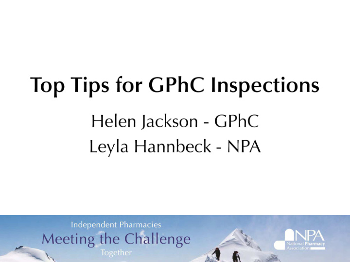 the new inspection model update and next steps helen