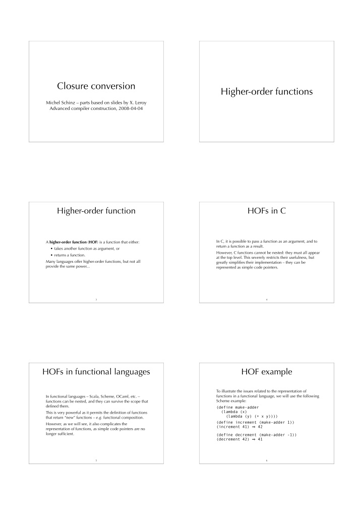 closure conversion higher order functions