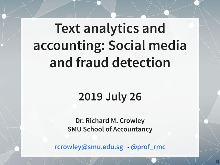 text analytics and accounting social media and fraud