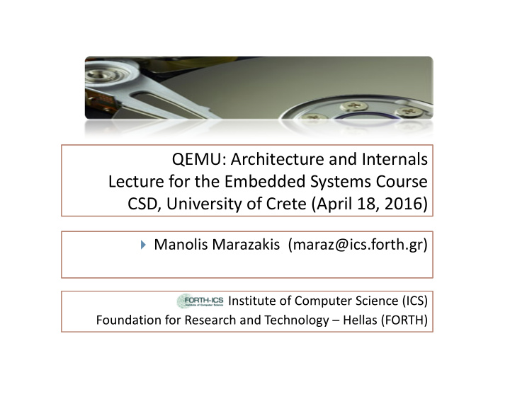 qemu architecture and internals lecture for the embedded