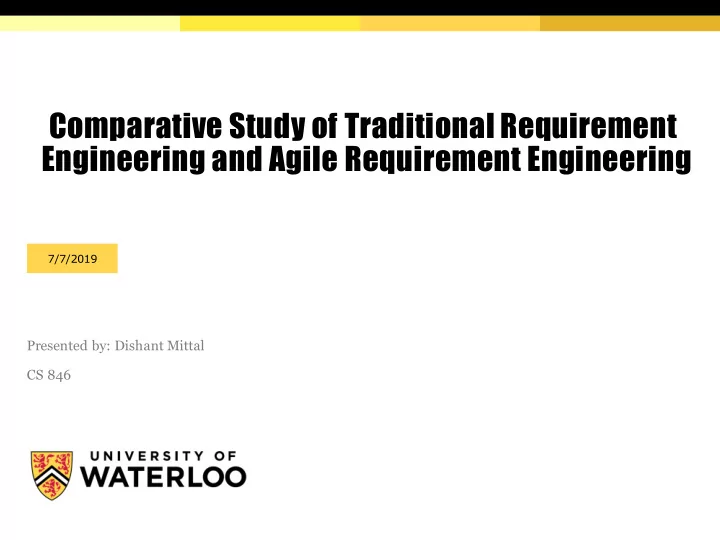 comparative study of traditional requirement