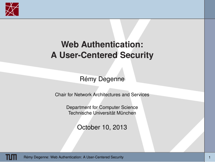 web authentication a user centered security