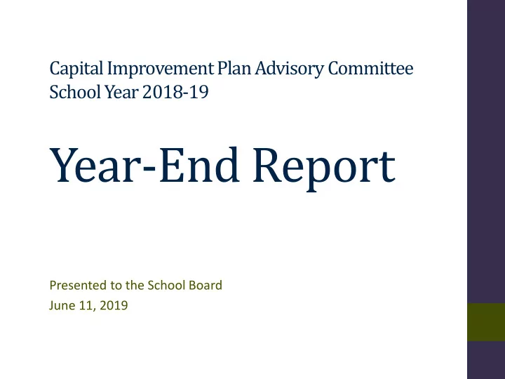 year end report