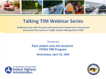 Talking TIM Webinar Series  Bringing to your desk the great and varied work happening on the ground