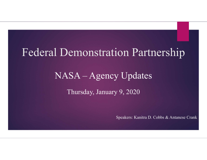 federal demonstration partnership