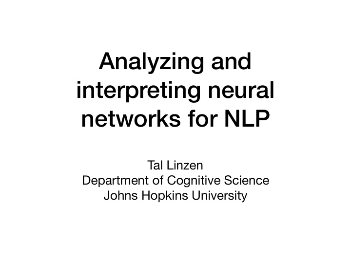 analyzing and interpreting neural networks for nlp
