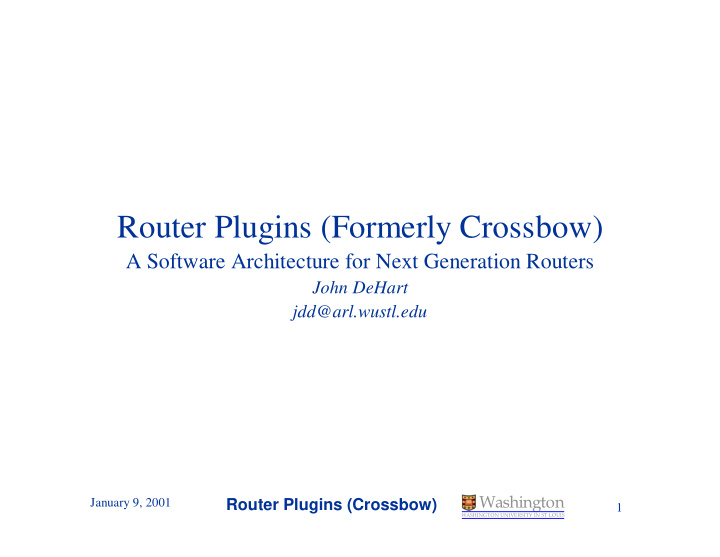 router plugins formerly crossbow