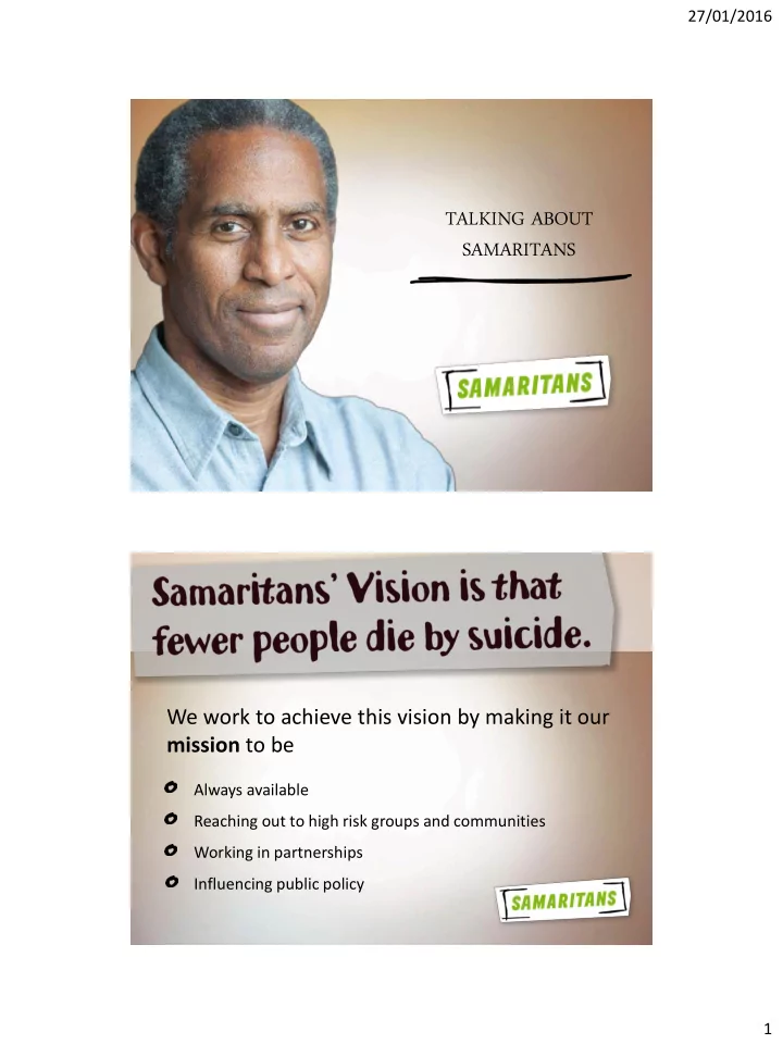 talking about samaritans