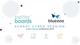 S U N D A Y  C Y B E R  S E S S I O N better boards conference 2018 Robens Report  Initiator