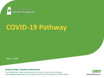 COVID-19 Pathway  May 5, 2020  Healthy People, Healthy Saskatchewan  The Saskatchewan Health