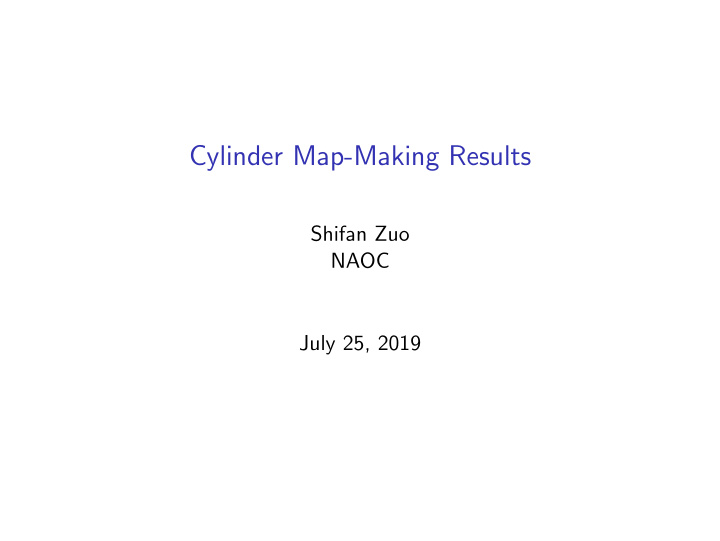 cylinder map making results