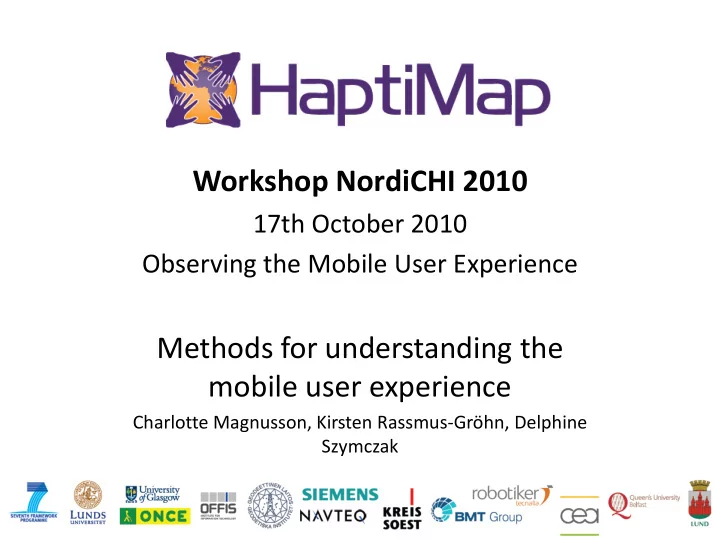 workshop nordichi 2010