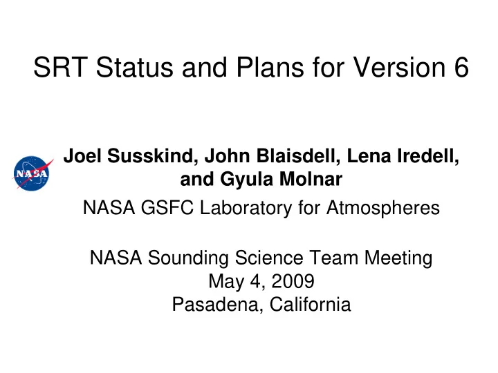 srt status and plans for version 6