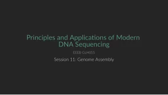 Principles and Applicaons of Modern  Principles and Applicaons of Modern  DNA Sequencing  DNA