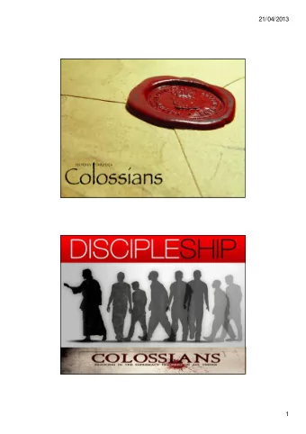 21/04/2013  1  21/04/2013  Jesu s is Lor d  of Cr eat ion  He has delivered us from the domain