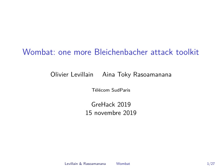 wombat one more bleichenbacher attack toolkit