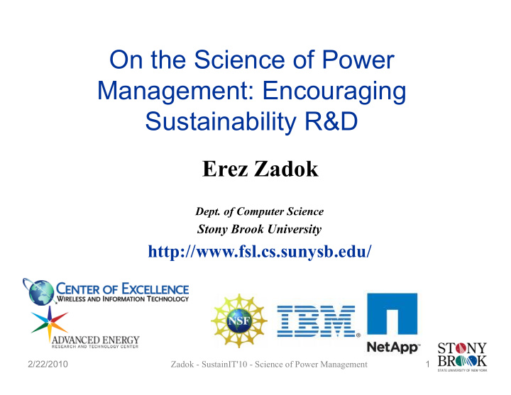 on the science of power management encouraging