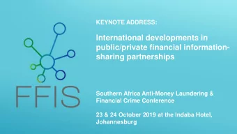 International developments in  public/private financial information-  sharing partnerships