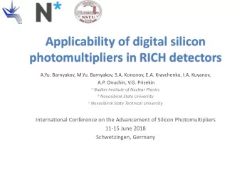 photomultipliers in RICH detectors  A.Yu. Barnyakov, M.Yu. Barnyakov, S.A. Kononov, E.A.