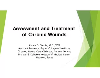 Assessment and Treatment  of Chronic Wounds  Aime D. Garcia, M.D.,CWS  Assistant Professor,