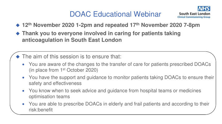 doac educational webinar