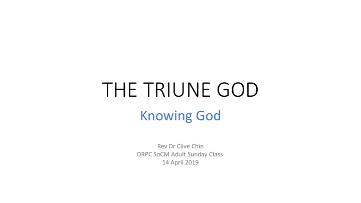 the triune god