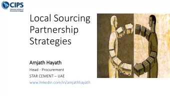 Partnership  Strategies  Amja  jath Hayath  Head - Procurement STAR CEMENT  UAE