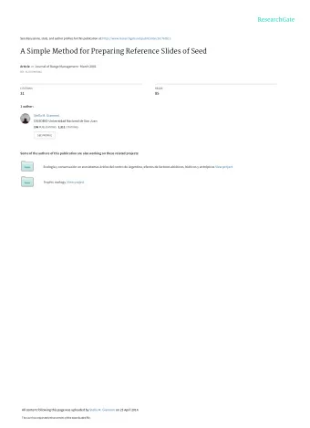 A Simple Method for Preparing Reference Slides of Seed Article in Journal of Range Management