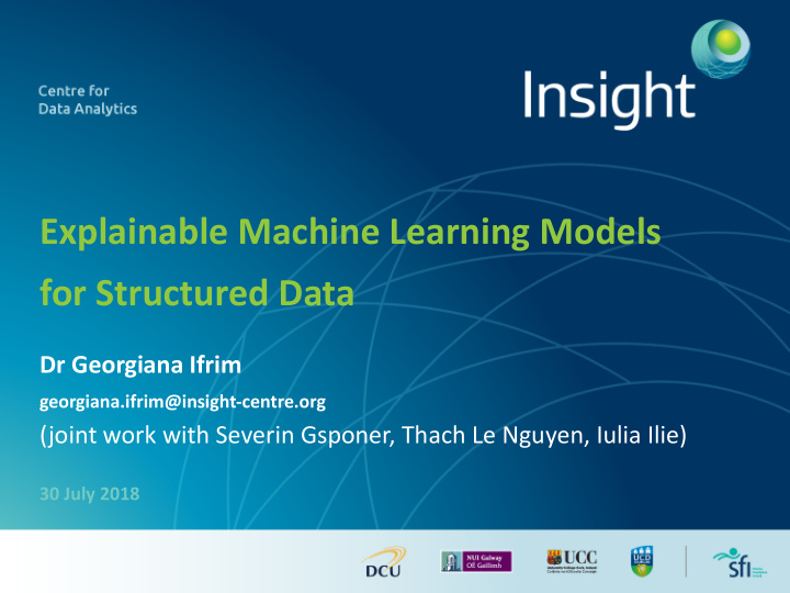 explainable machine learning models for structured data