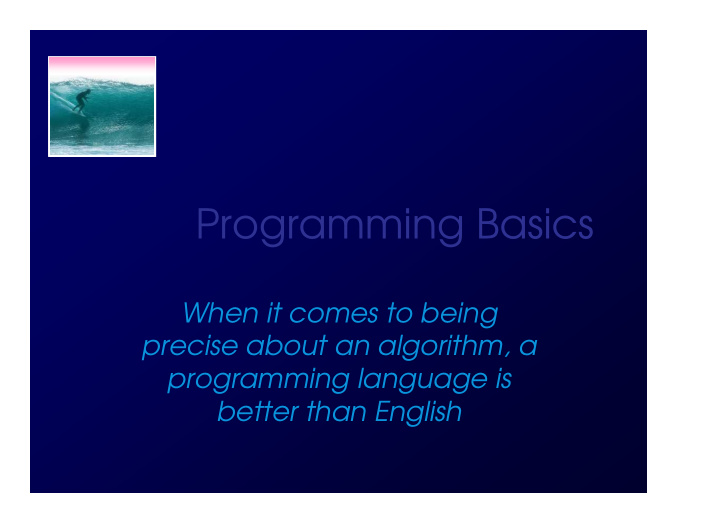 programming basics