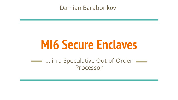 mi6 secure enclaves