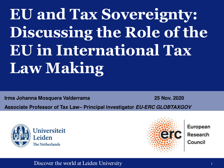 eu and tax sovereignty discussing the role of the eu in