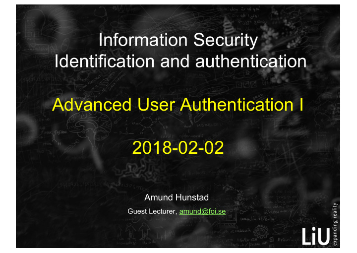 information security identification and authentication