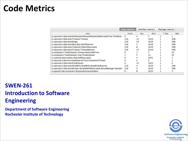 code metrics