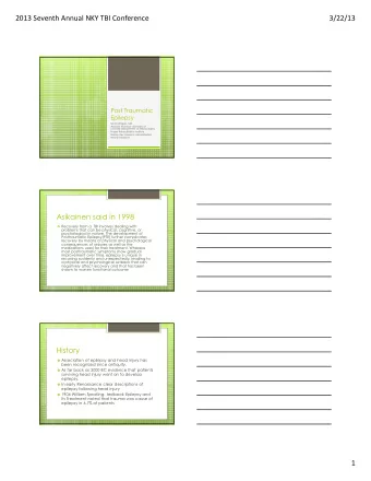 2013 Seventh Annual NKY TBI Conference  3/22/13