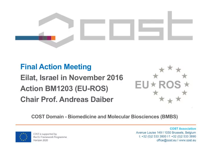final action meeting eilat israel in november 2016 action
