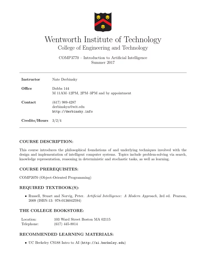 wentworth institute of technology