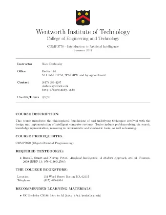 Wentworth Institute of Technology  College of Engineering and Technology  COMP3770  Introduction