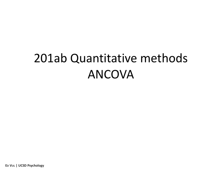 201ab quantitative methods ancova