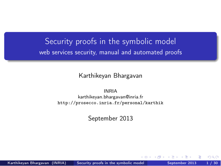 security proofs in the symbolic model