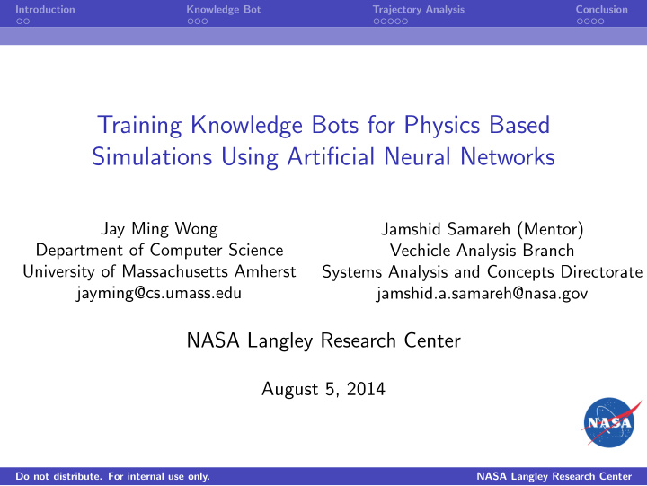 training knowledge bots for physics based simulations