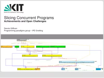 Slicing Concurrent Programs  Achievements and Open Challenges  Dennis Giffhorn  Programming