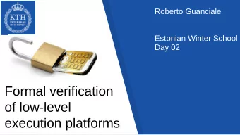 Formal verification  of low-level  execution platforms  Apps  OS  Hardware  Host 1  Motivations
