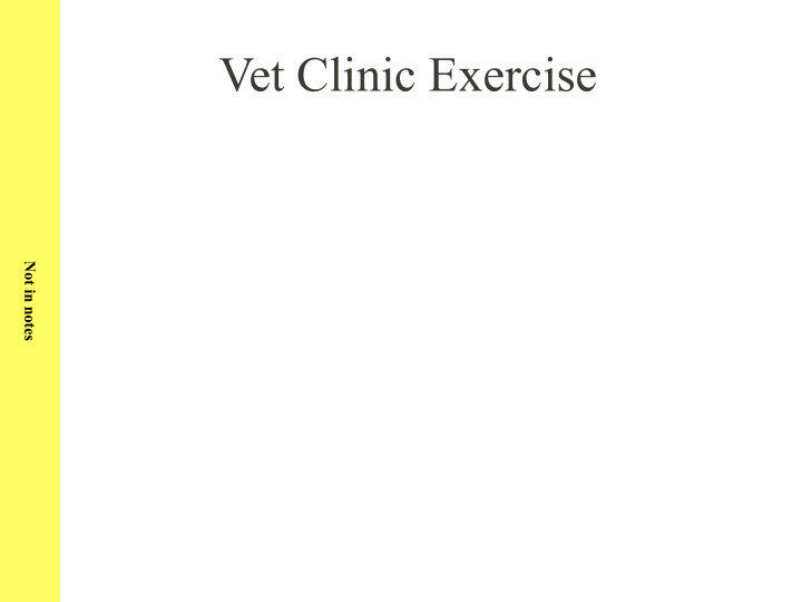 vet clinic exercise