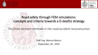 concepts and cri  riteria towards a 0-deaths str  trategy  The finite element methods in the road