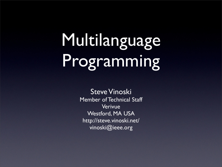 multilanguage programming