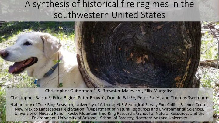 a synthesis of historical fire regimes in the