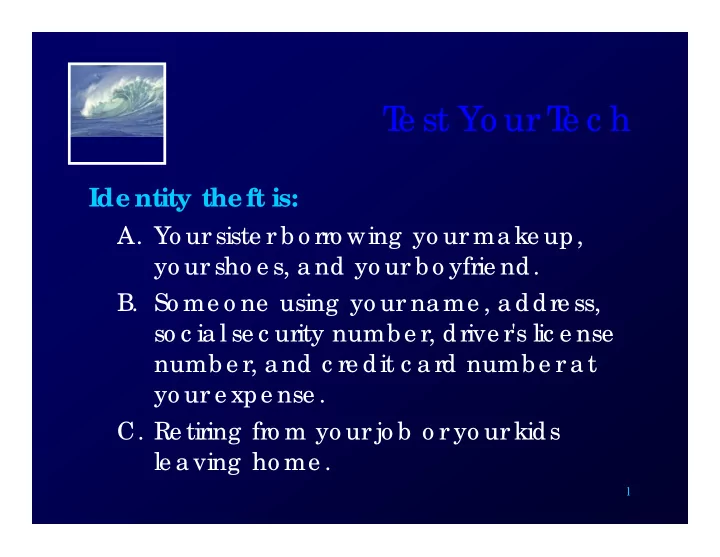 t e st yo ur t e c h
