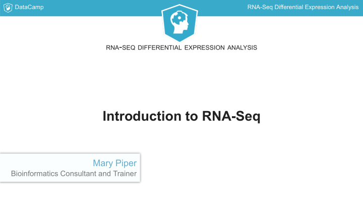 introduction to rna seq