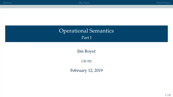 operational semantics